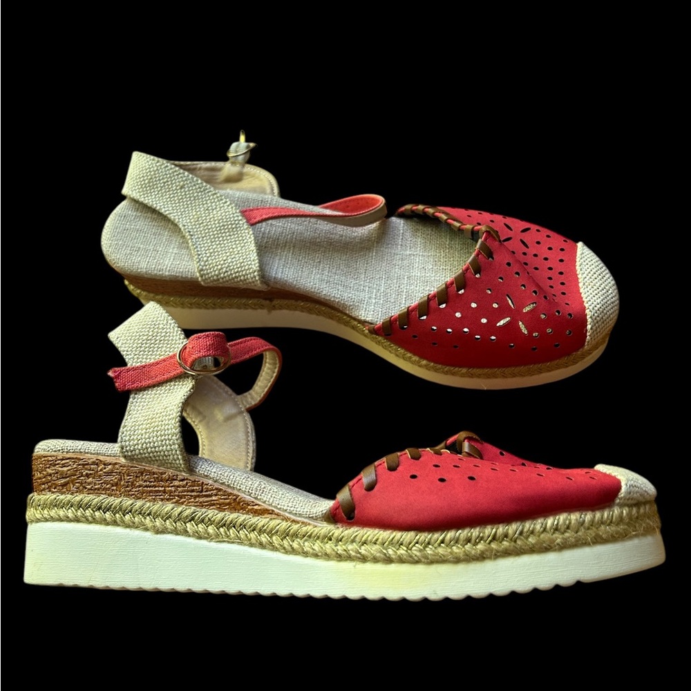 Women’s Red Espadrille Platform Sandals